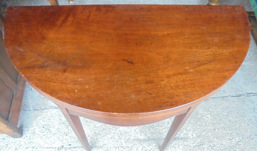 18th century demi lune tea lamp table View VII