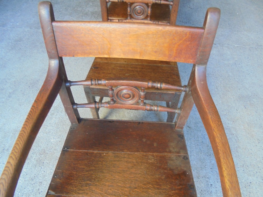 Set of six country oak dining or kitchen chairs View IV