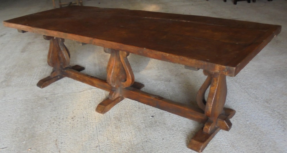18th century Elm refectory farmhouse dining table seats ten