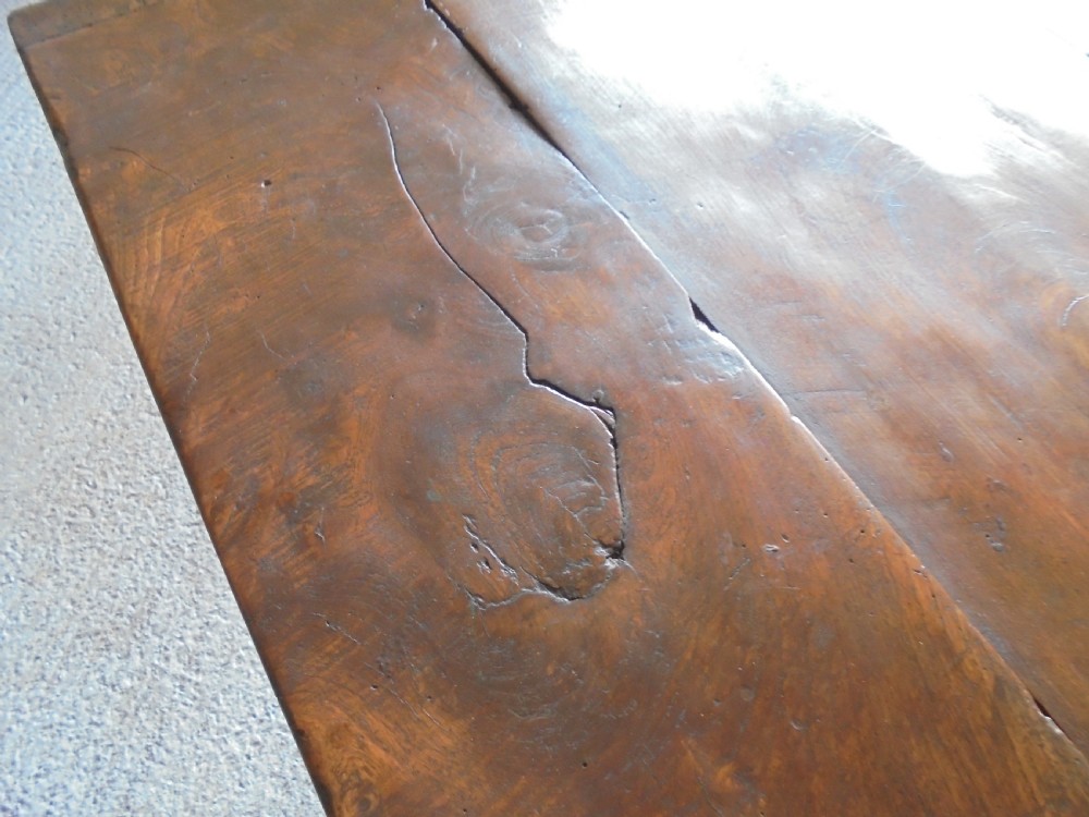 18th century Elm refectory farmhouse dining table seats ten View II