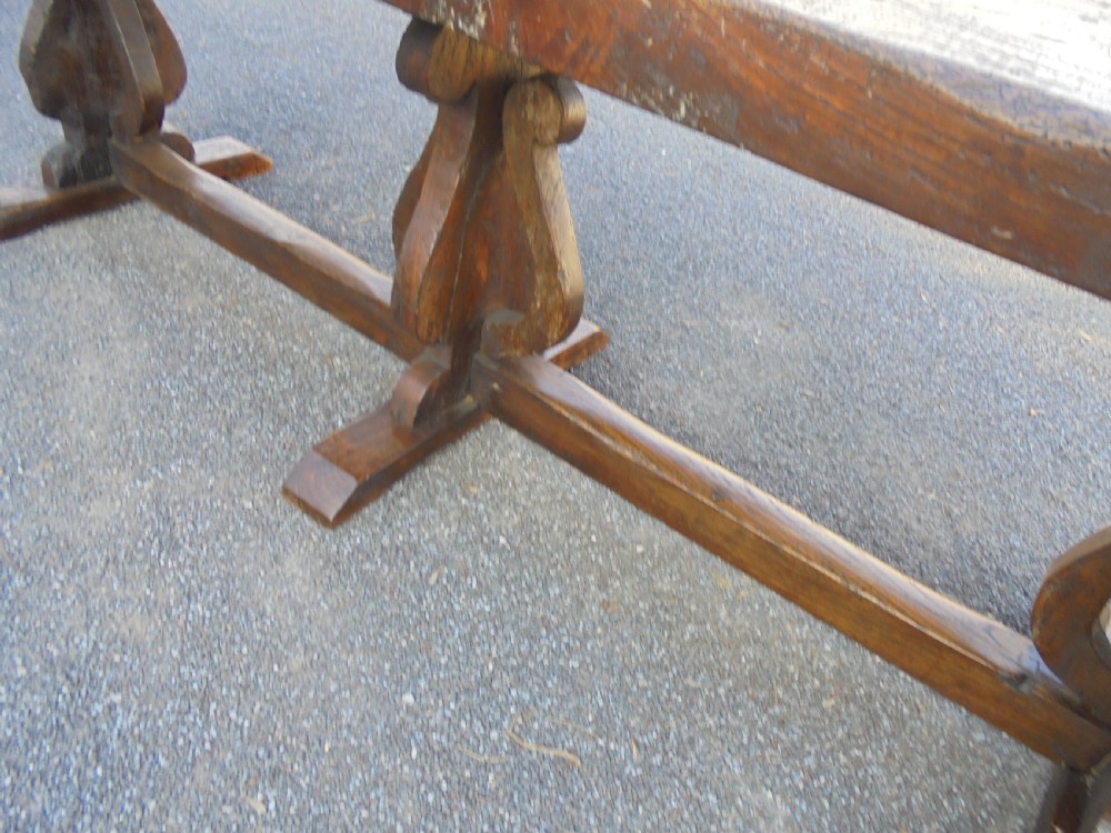 18th century Elm refectory farmhouse dining table seats ten View III