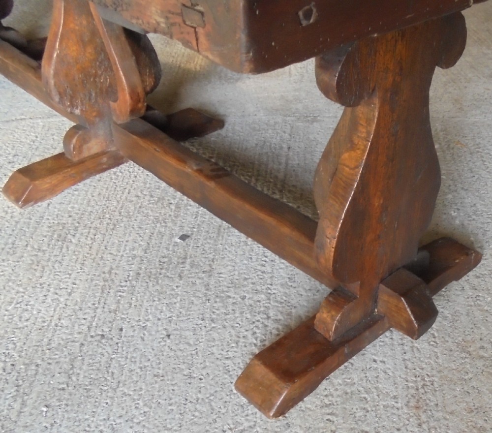 18th century Elm refectory farmhouse dining table seats ten View VII
