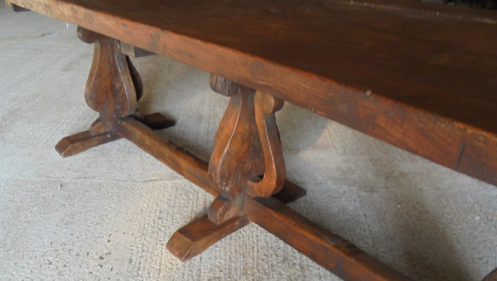 18th century Elm refectory farmhouse dining table seats ten View VIII