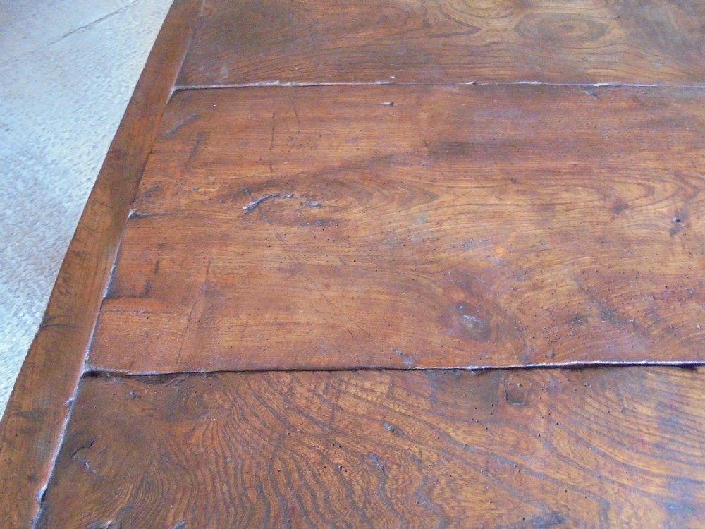 18th century Elm refectory farmhouse dining table seats ten View IX