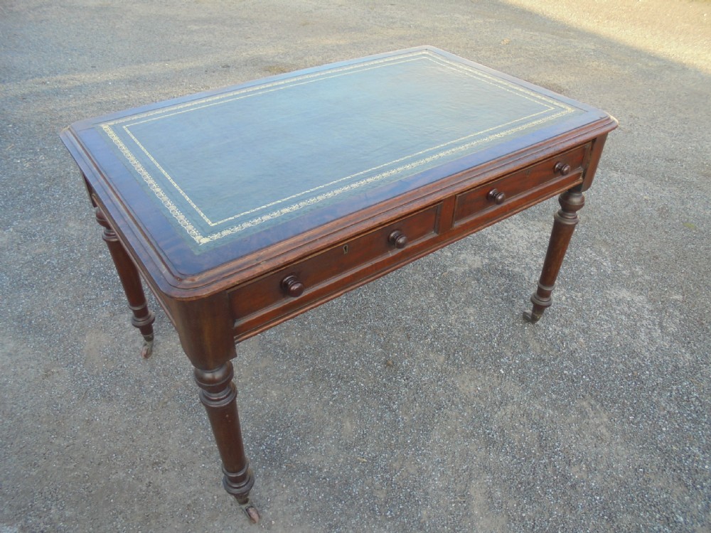 Mahogany leather top writing desk View II