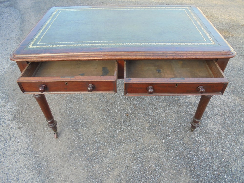 Mahogany leather top writing desk View IV