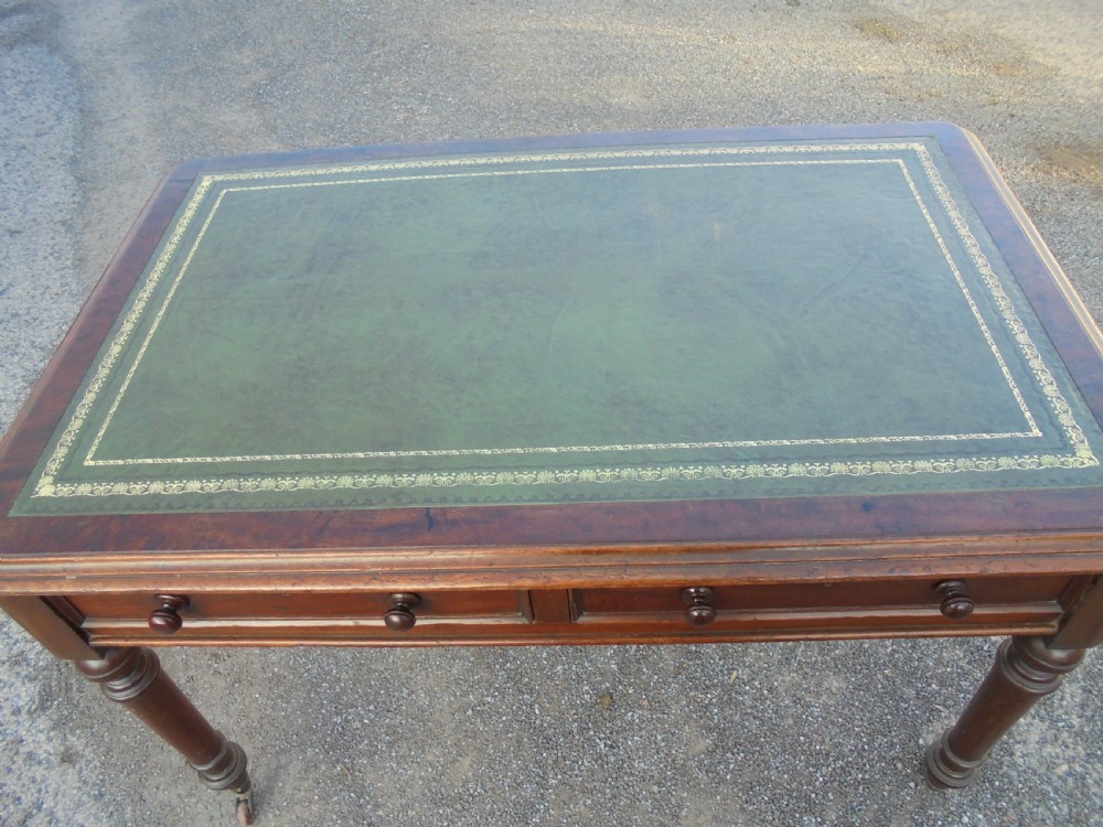 Mahogany leather top writing desk View V