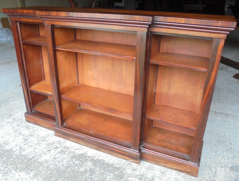 Regency Coromandel break front open bookshelves