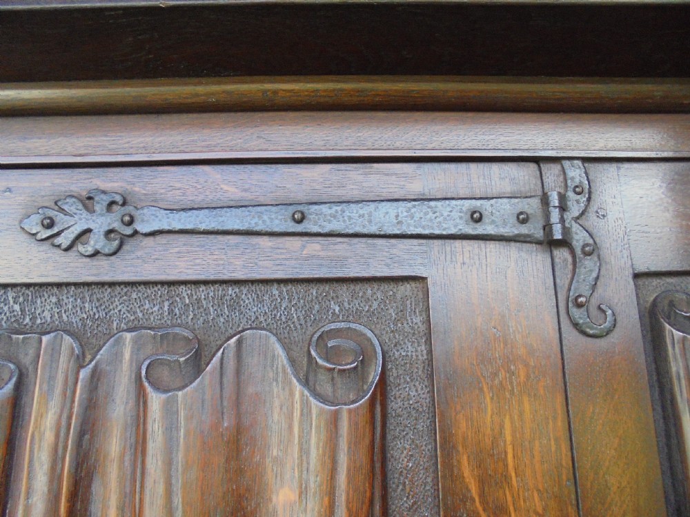 Oak linen fold Estate boot room cupboard View VIII