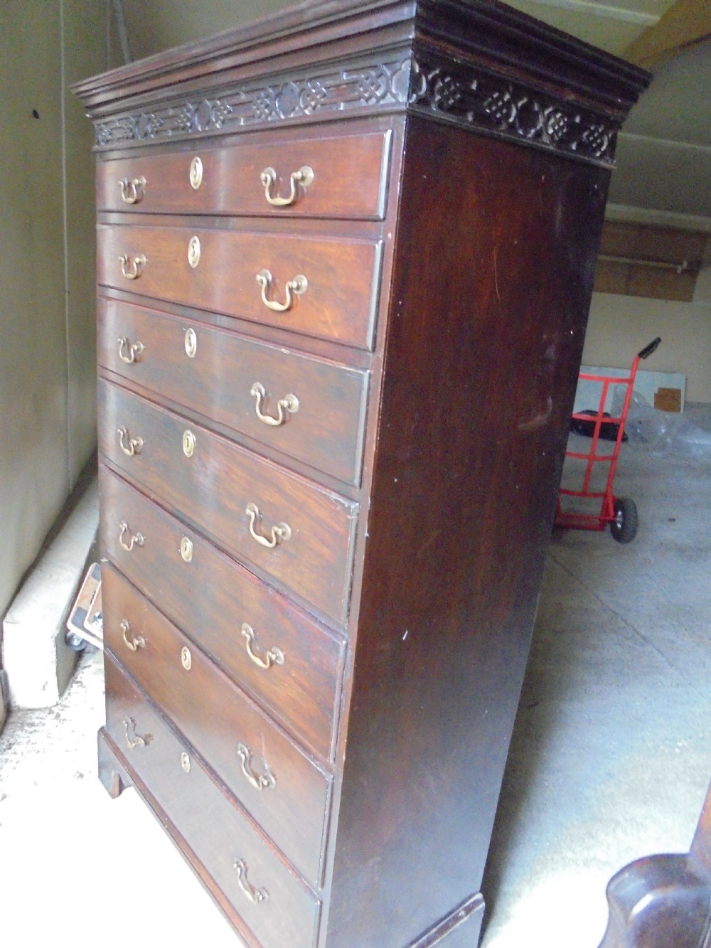 Chippendale style mahogany chest of seven drawers View II