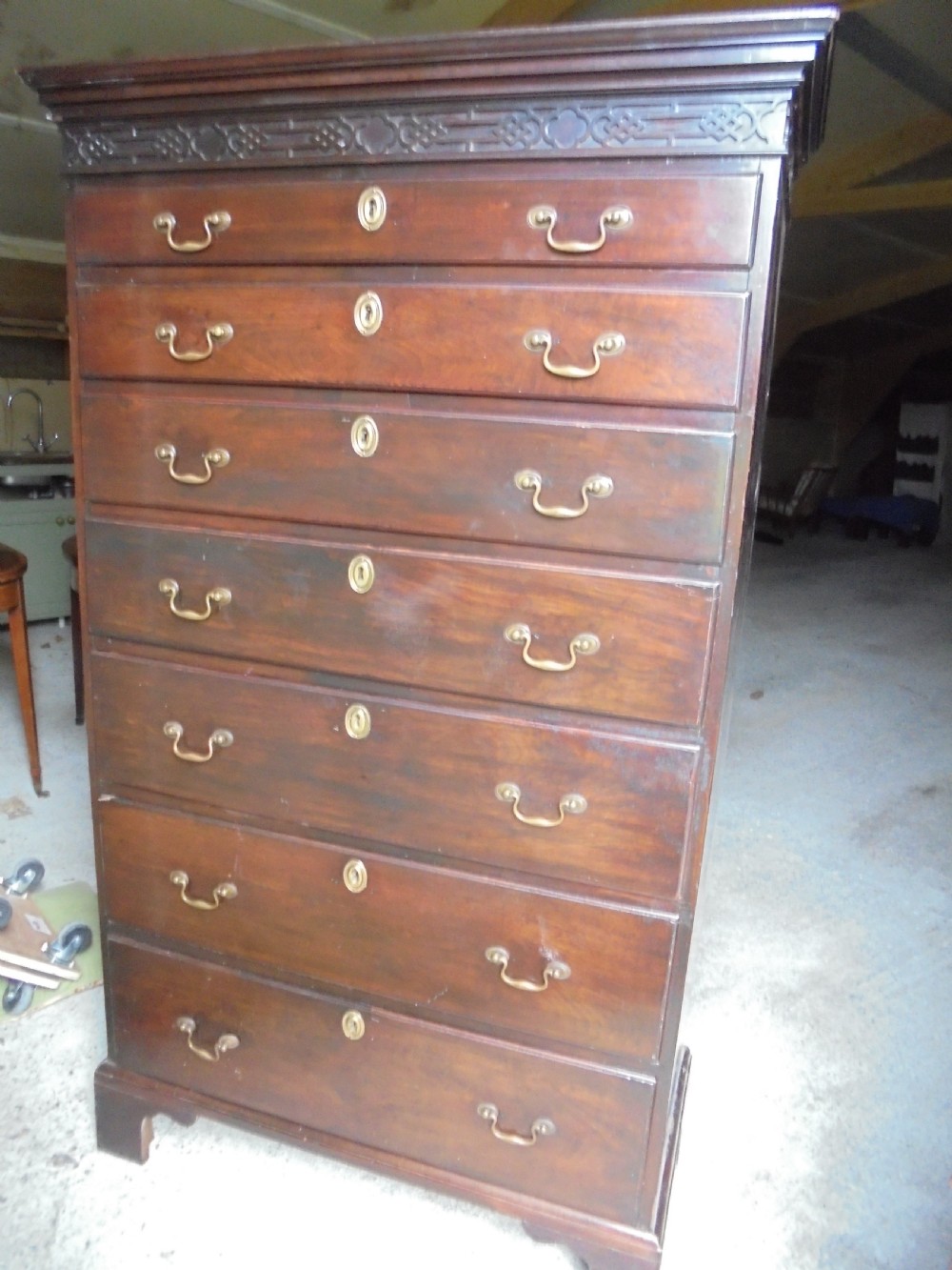 Chippendale style mahogany chest of seven drawers View VI