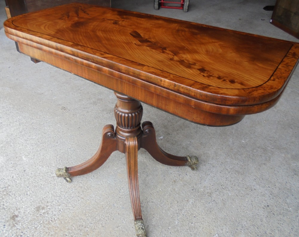 Regency mahogany and burr yew tea table lamp table View II