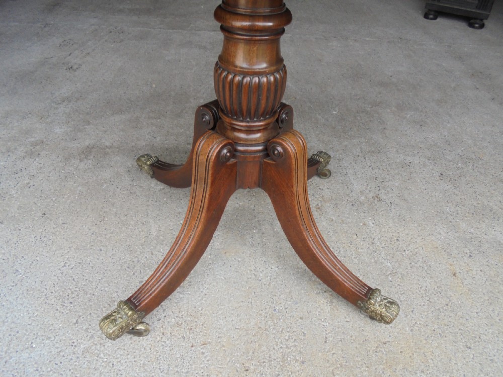 Regency mahogany and burr yew tea table lamp table View V