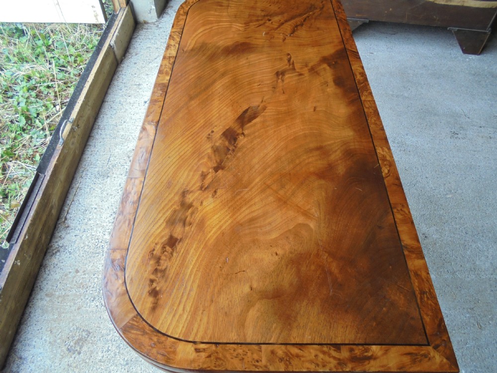 Regency mahogany and burr yew tea table lamp table View VI