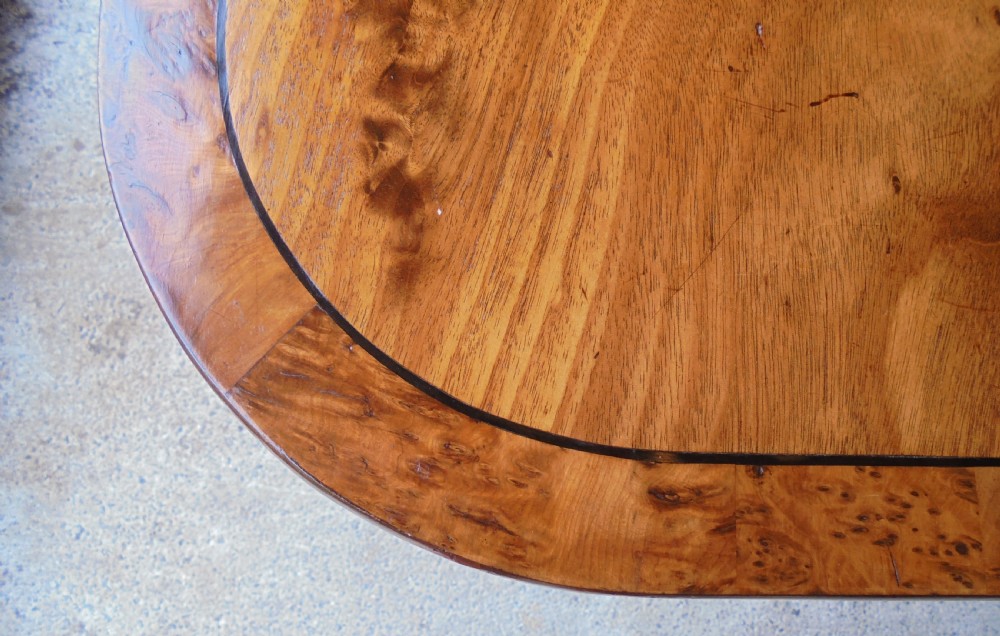 Regency mahogany and burr yew tea table lamp table View VII