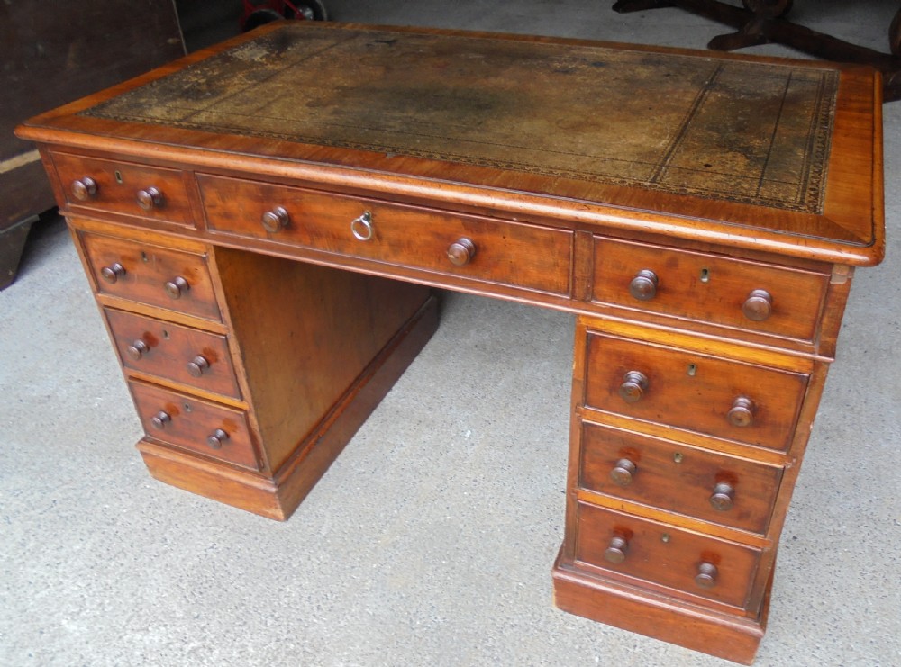 Mahogany knee hole desk View IV