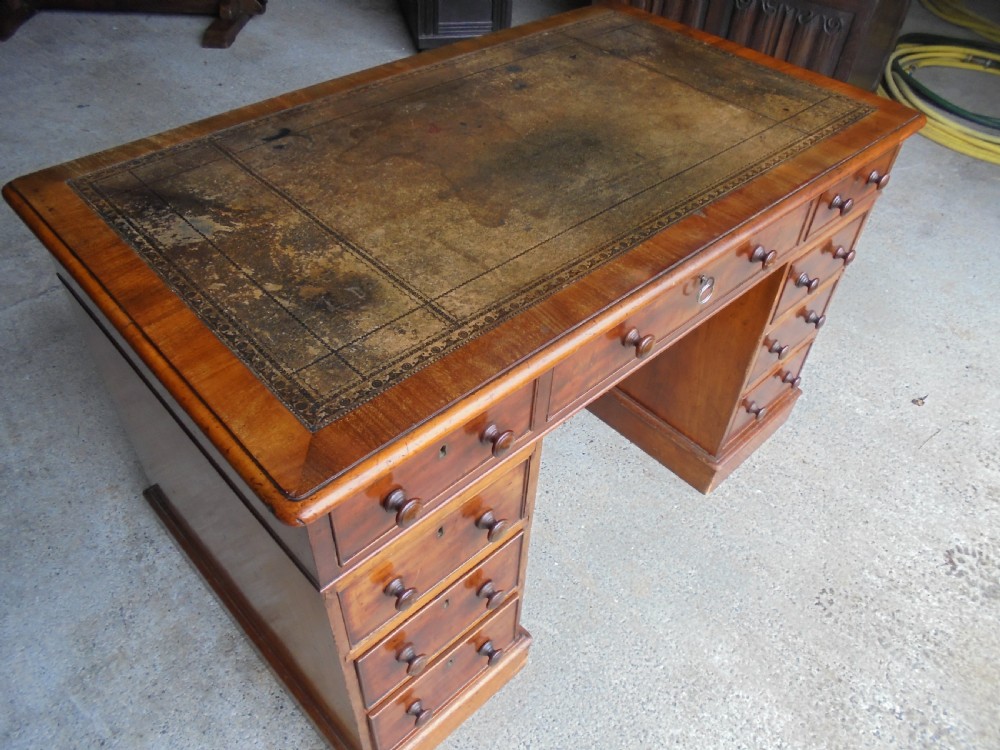 Mahogany knee hole desk View XI