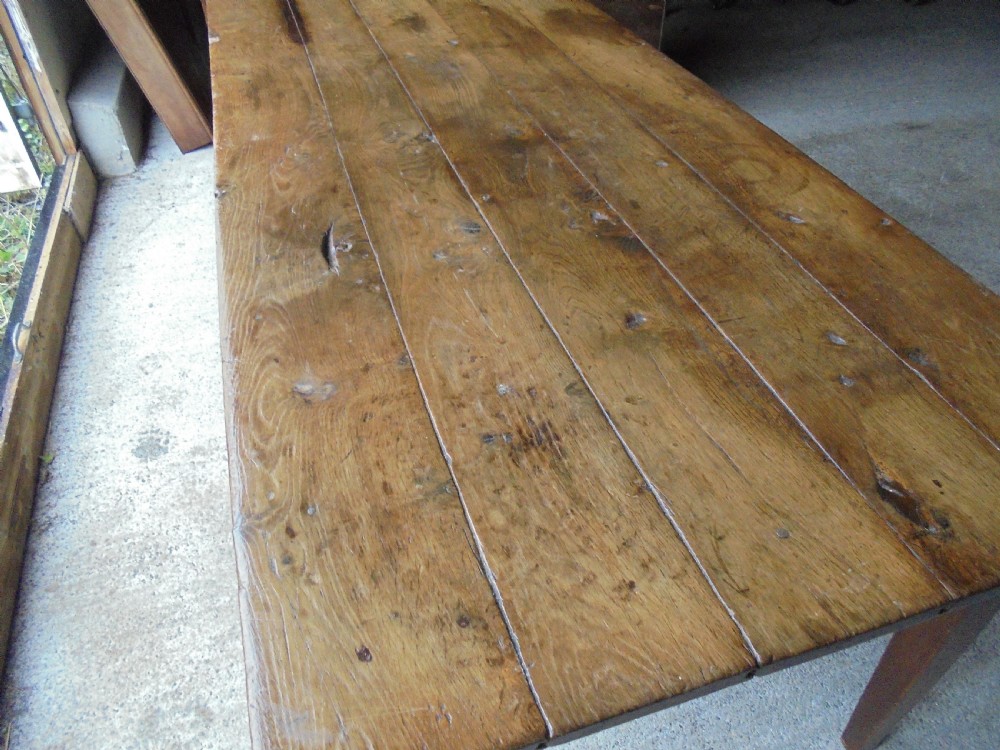 French apple and fruitwood farmhouse kitchen dining table seats eight View VII
