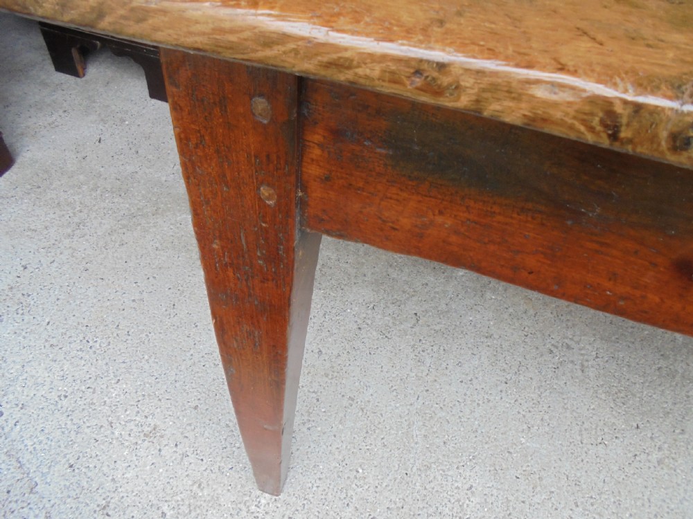 French apple and fruitwood farmhouse kitchen dining table seats eight View IX