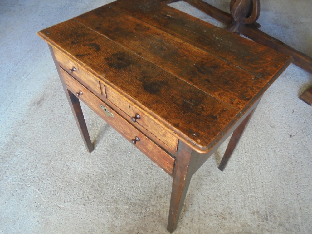 Late 18th century oak and elm low boy  lamp table View II