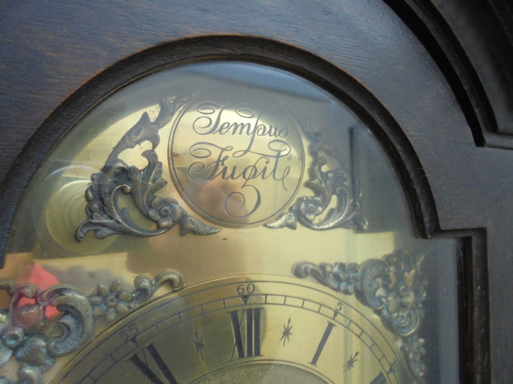 Jacobean style oak Grandmother clock View IV