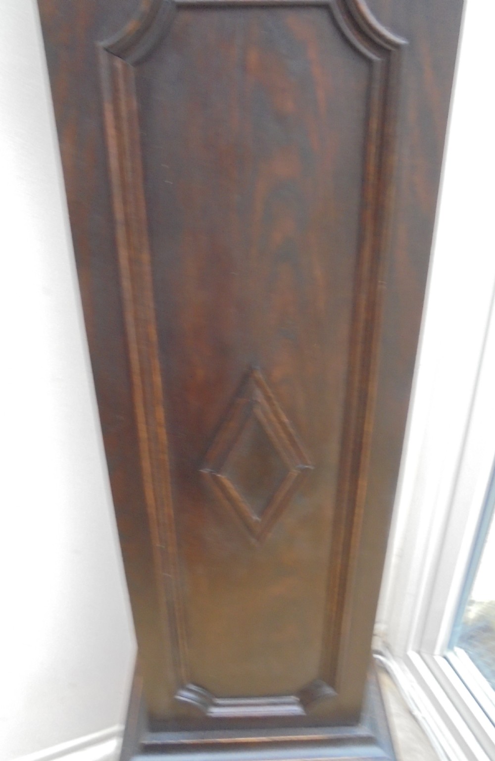Jacobean style oak Grandmother clock View V