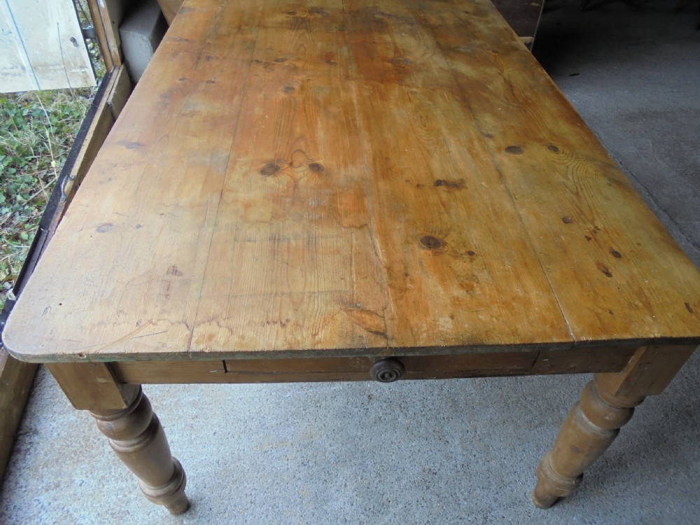 Victorian pine kitchen dining table seats six View V