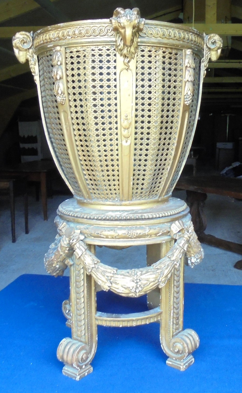 Late Regency gilded planter on stand