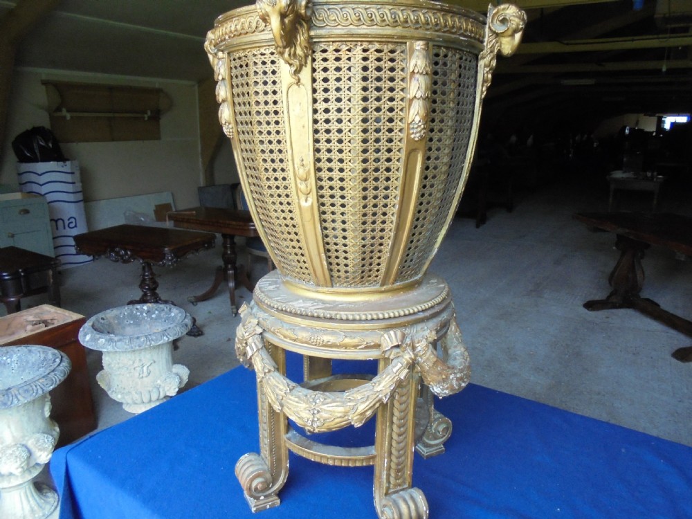 Late Regency gilded planter on stand View IV