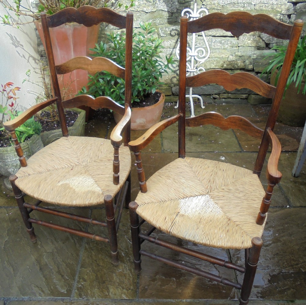 Pair 19th century French carver chairs View VIII