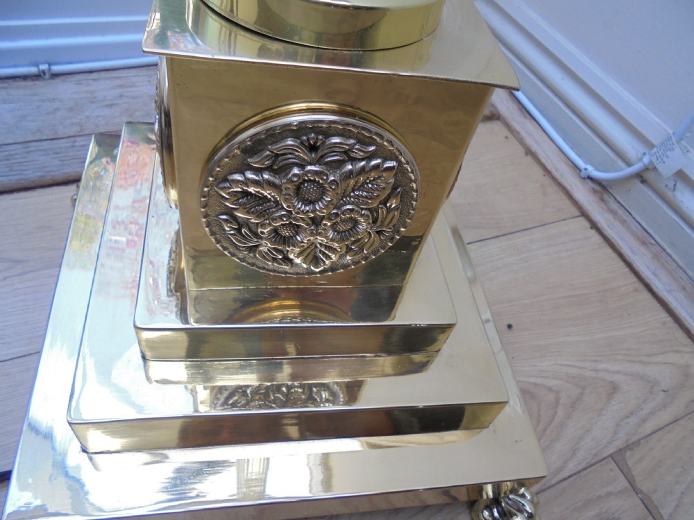 Victorian Corinthian column brass standard lamp View V