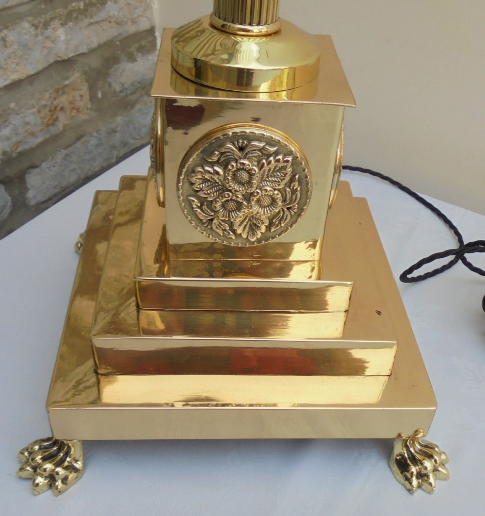 Victorian Corinthian column brass standard lamp View VI