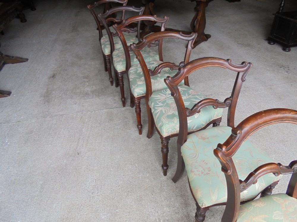 Set six rosewood dining chairs 19th century View II