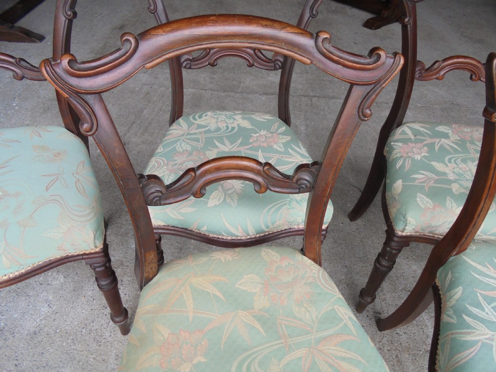 Set six rosewood dining chairs 19th century View V