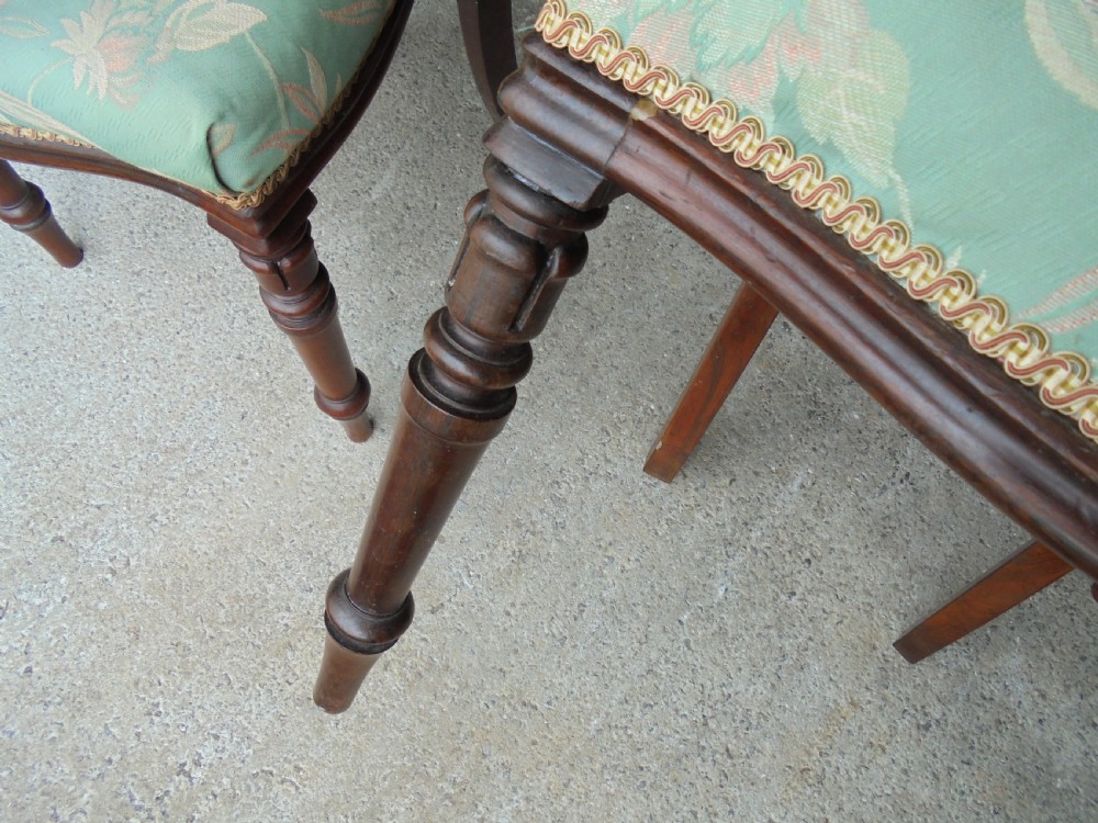 Set six rosewood dining chairs 19th century View IX
