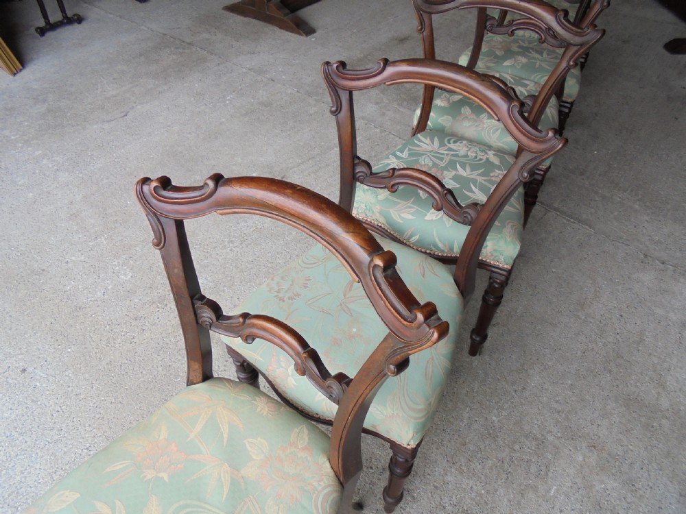 Set six rosewood dining chairs 19th century View X