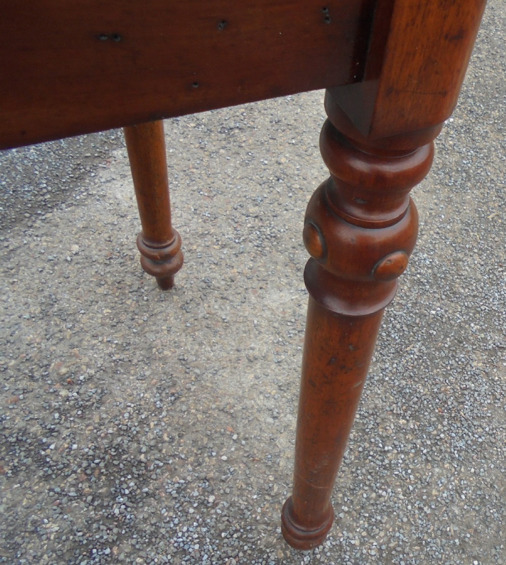 Victorian mahogany side lamp table with faux marble top View II