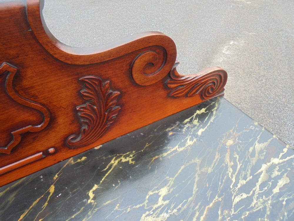 Victorian mahogany side lamp table with faux marble top View IV