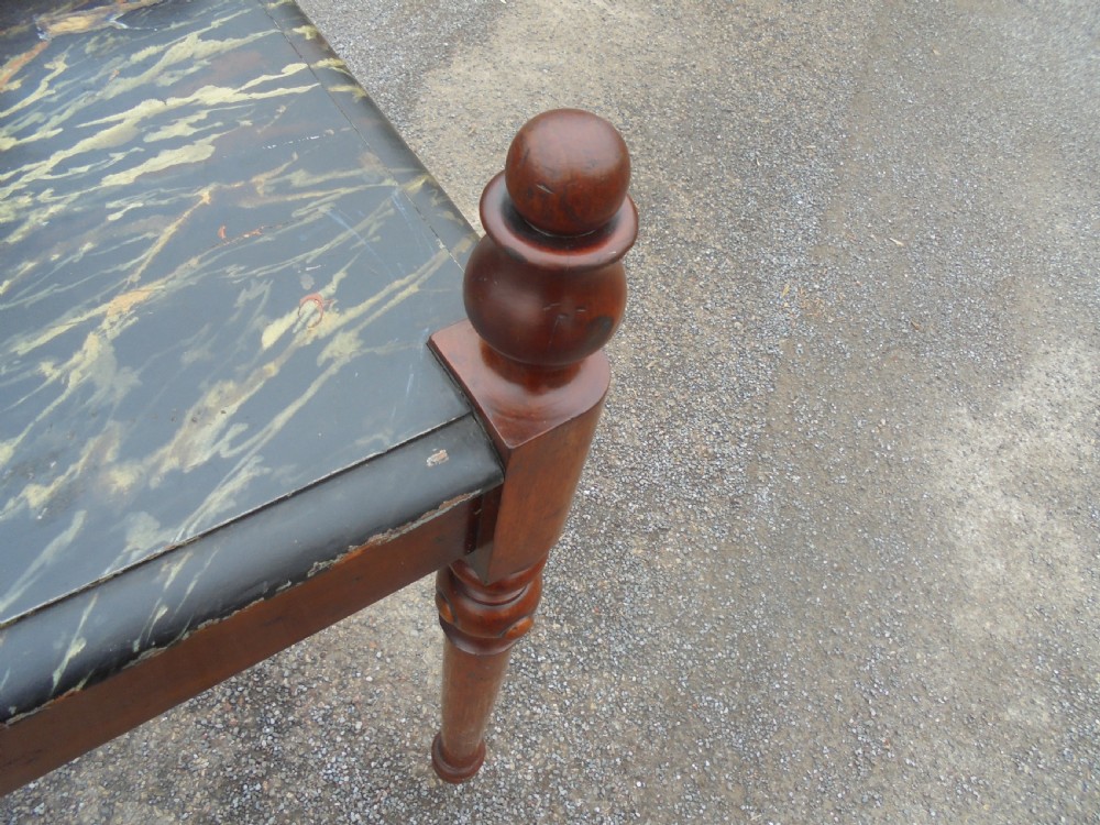 Victorian mahogany side lamp table with faux marble top View VII
