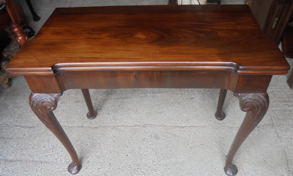 Chippendale style mahogany card table.