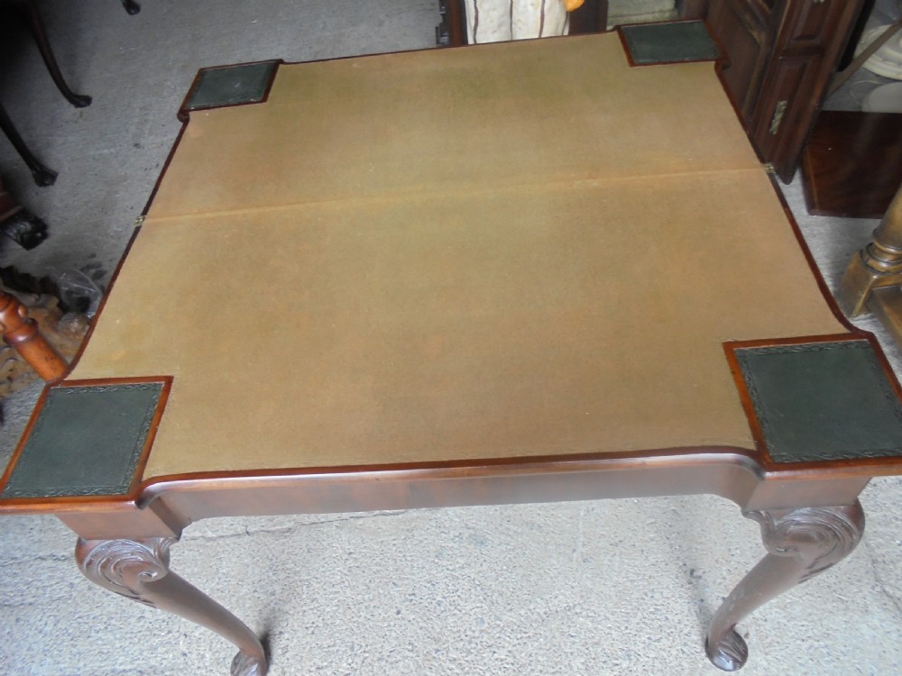 Chippendale style mahogany card table. View III