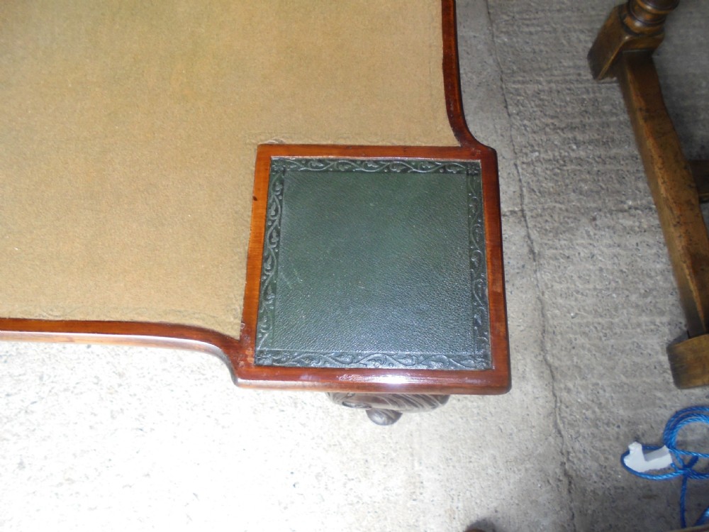 Chippendale style mahogany card table. View IV