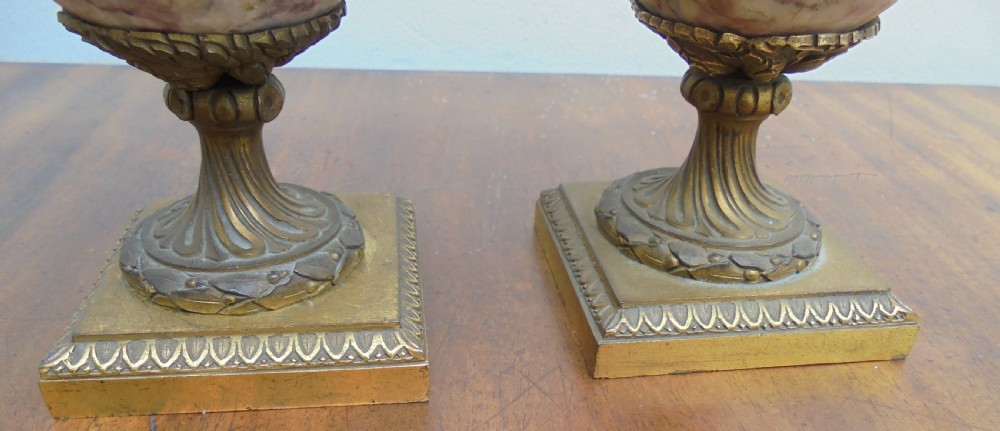 Pair of 18th century Cassolettes Urns Marble and ormolu View VII