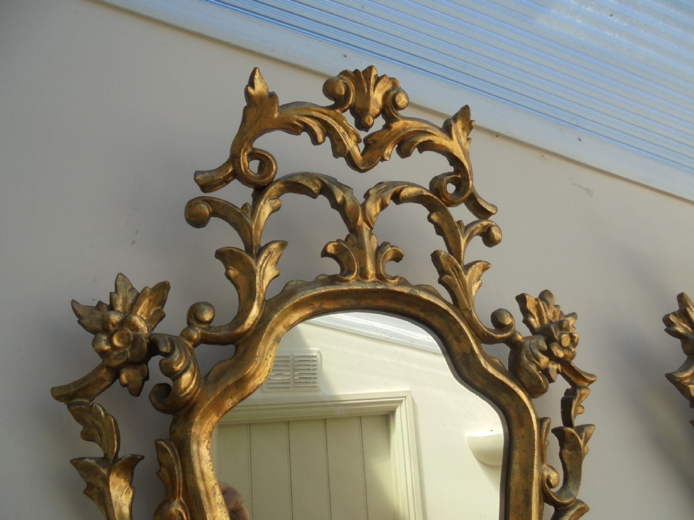 Pair of gilded carved wood wall mirrors View IV