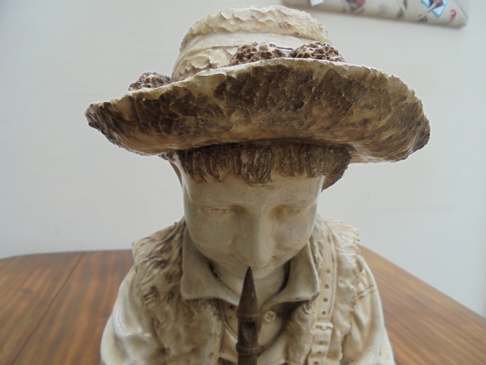 Large glazed figure of young shepherd boy  View III