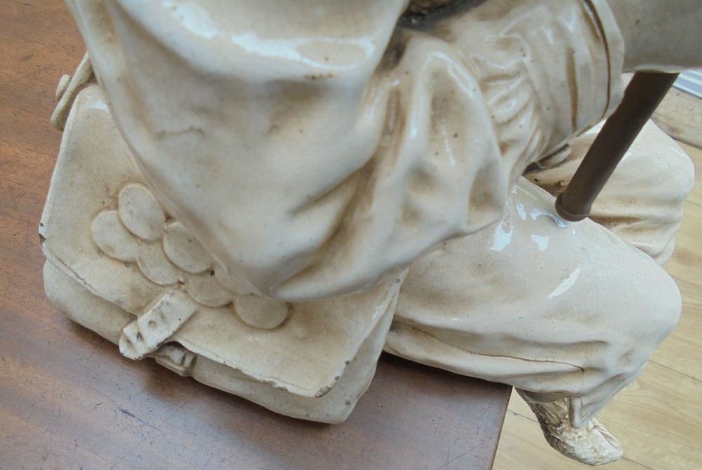 Large glazed figure of young shepherd boy  View VII