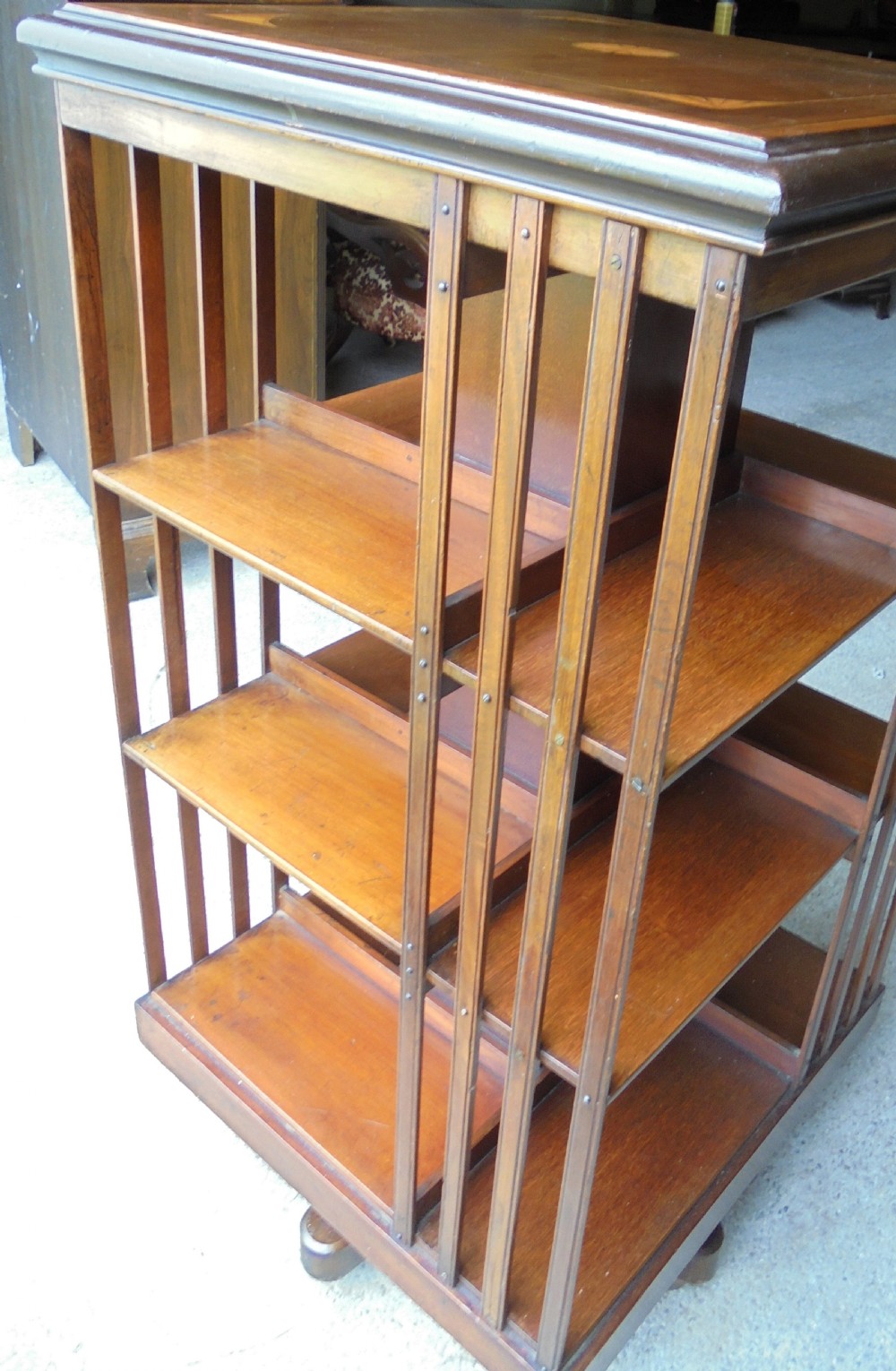 19 th century three tier revolving bookcase View III