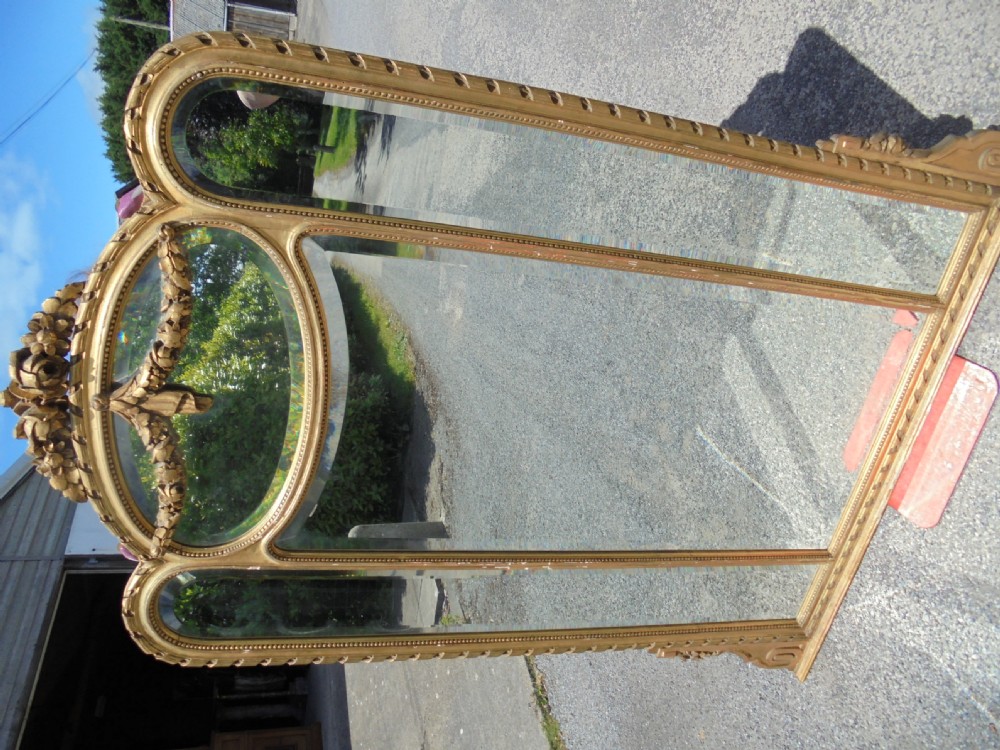 Large giltwood overmantle mirror. View II