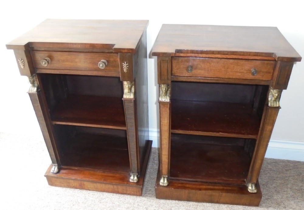 Two French Empire style near matching bedside cabinets
