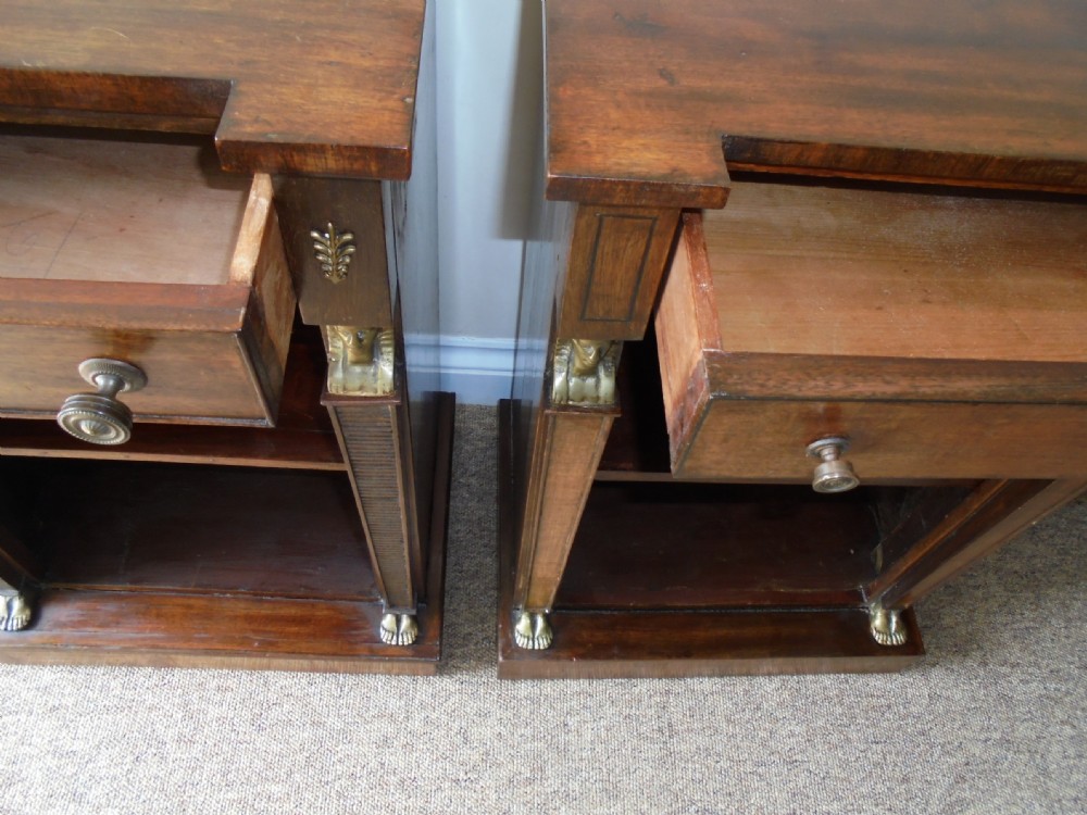 Two French Empire style near matching bedside cabinets View II